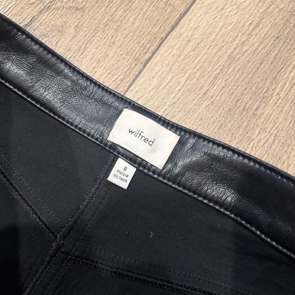 Wilfred Jet Black Leatherette Trousers Size 0 - Picture 2 of 2